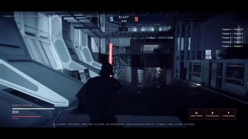 Star Wars Battlefront II (2017) · browser reconstruction with Darth Vader in the Death Star