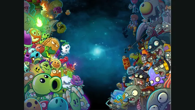 Plants and zombies from the Gardendless project’s Plants vs. Zombies 2 background artwork