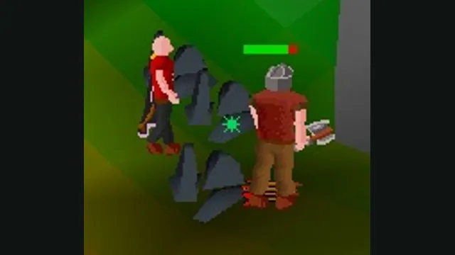 Two characters fight at range in the simple 3D world of RuneScape Classic. Original-game reference.